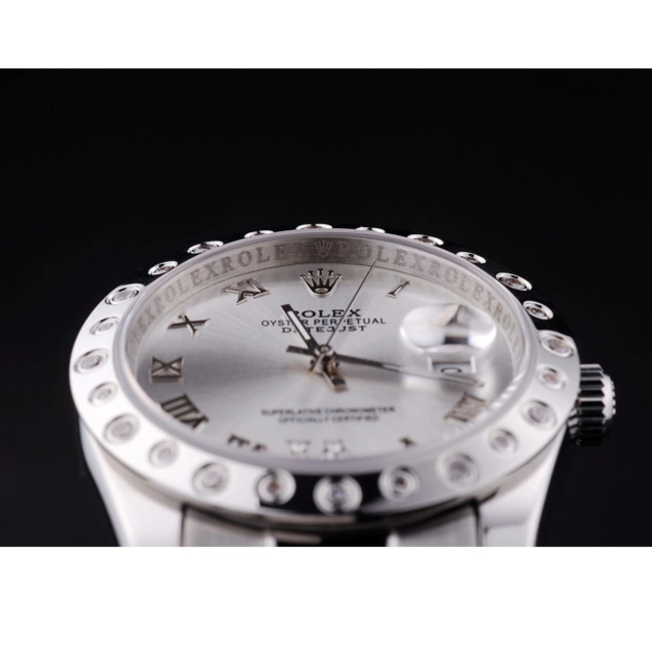 Good Copy Rolex Watches Datejust Dial Rolex Diamond Bezel 7468 Silver 0516